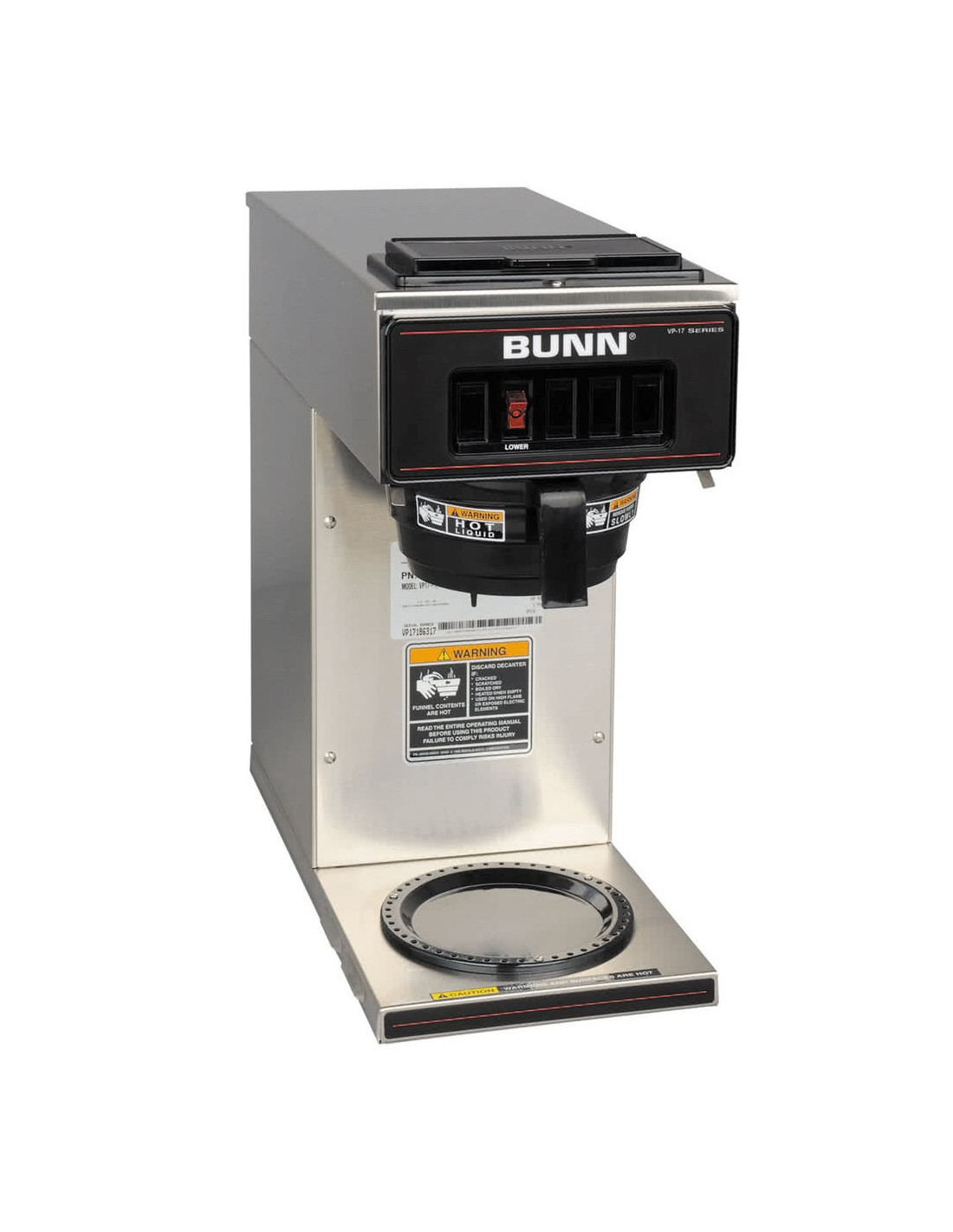 Bunn VP17-1 Low Profile Pour over Coffee Brewer with 1 Warmer Brews...
