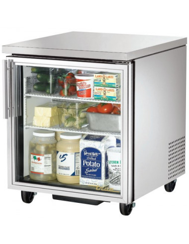 Tuc 27g 50hz ثلاجة ترو بباب زجاجي واحد توضع تحت السطح